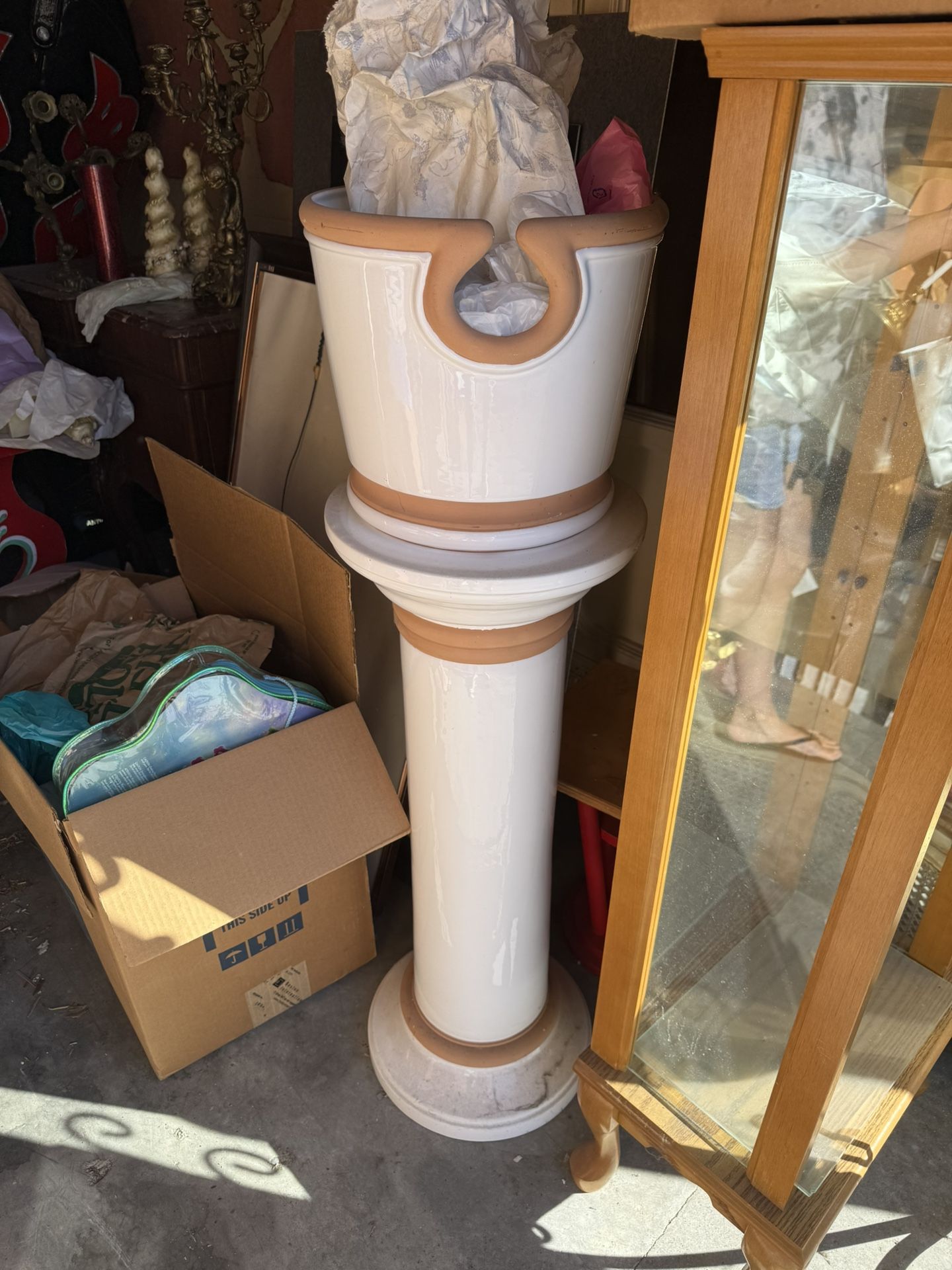 French ceramic pot stand pick up in Orting vintage antique We will have better pictures up next week. We have a lot to go through.