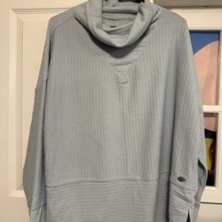 Tahari Sport Blue Cowl Neck Pullover Top 1X