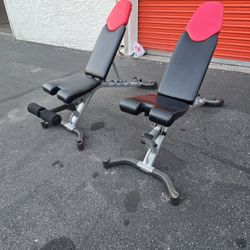 Two Bowflex Heavy Duty Adjustable Workout Bench's 