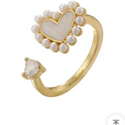 Rare And Unique Pearl Opening Adjustable Rings Jewelry For Women Wedding Party Luxury Accessories Gift
