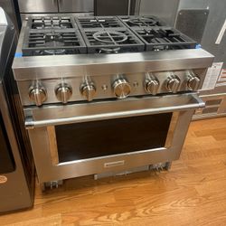 Kitchenaid 36” Dual Fuel Gas Range 