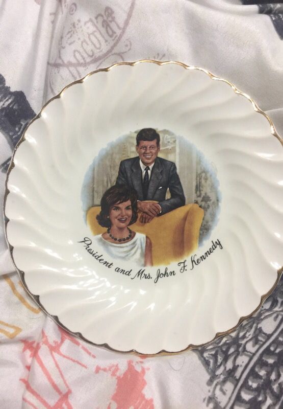 President and Mrs John F Kennedy plate Jackie Kennedy