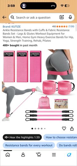 Pink Ankle Resistance Band Set
