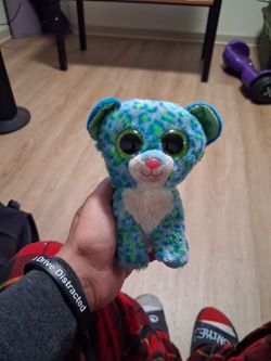 Ty Beanie Boo Blue Leopard Plush