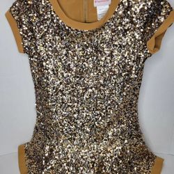 American Girl Sequin Gold Tunic For Girls, Girls Size M (10/12)