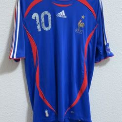 2006 World Cup Edition Home France Zinedine Zidane #10 Jersey Large