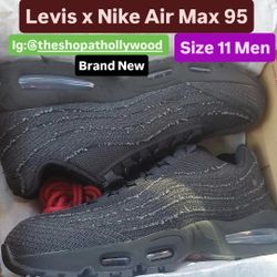 New, Levis X Nike Air Max 95 Black Denim Size 11 Men