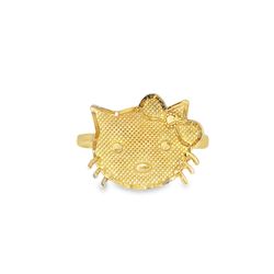 10k Yellow Gold Hello Kitty Statement Ring