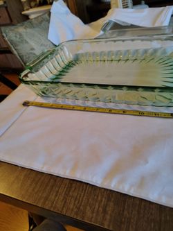 Large Green Tinted Baking  Dish