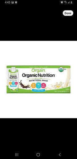 Orgain Organic Nutrition Shakes 12-Pack (Sweet Vanilla Bean Flavor)