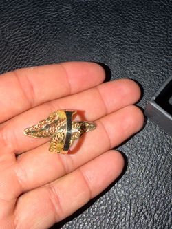 14k gold leaf ring