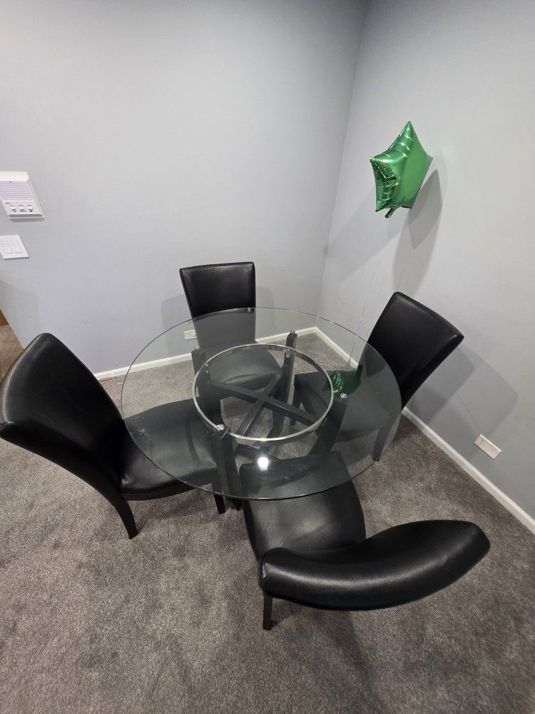 4 Person Glass Dining Table