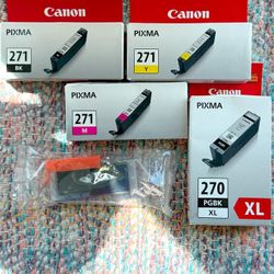 5-Sealed Canon 271 Inkjet Printer Cartridges