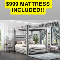 KING BED NEW $999 USB/Bluetooth/Speakers
