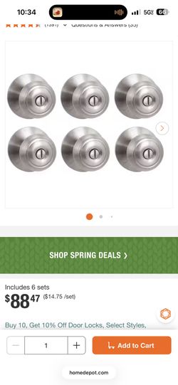 6 Door Room Or Bathroom Door Knobs