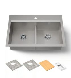 Kohler
Task 33" Drop in/Undermount Double Basin Stainless Steel Kitchen Sink