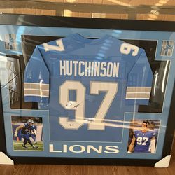 Aidan Hutchinson signed + framed jersey with Beckett COA