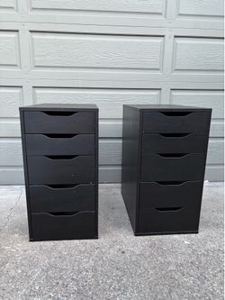 IKEA ALEX 5-Drawer Drawer Units – Black (Set of 2)