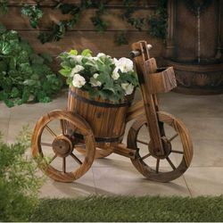 Country Wooden Tricycle Planter