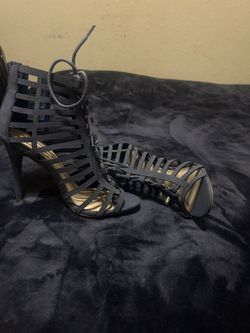 Vince Camuto High Heels Sandals Lace Up Strappy Open Toe Booties Caged #women heels 