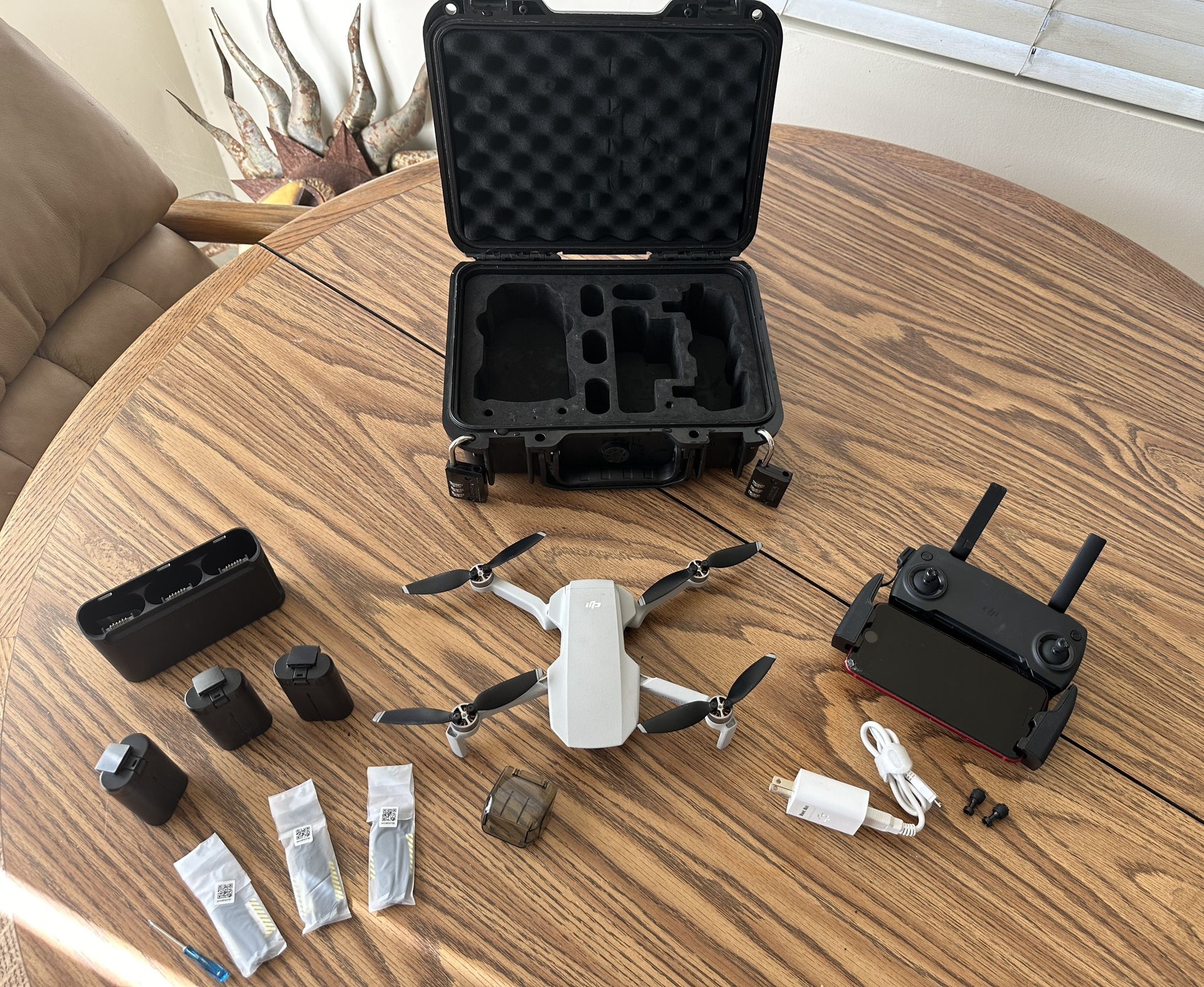 DJI Mavic Mini Fly more combo kit, and case