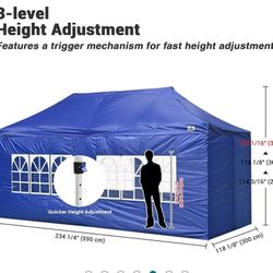 Canopy 10x20 Pop Up Canopy with 4 Sidewalls,Fully Waterproof Outdoor Event Shelter Sun Shade Protable Tent for Parties Beach Camping Commercial Instan