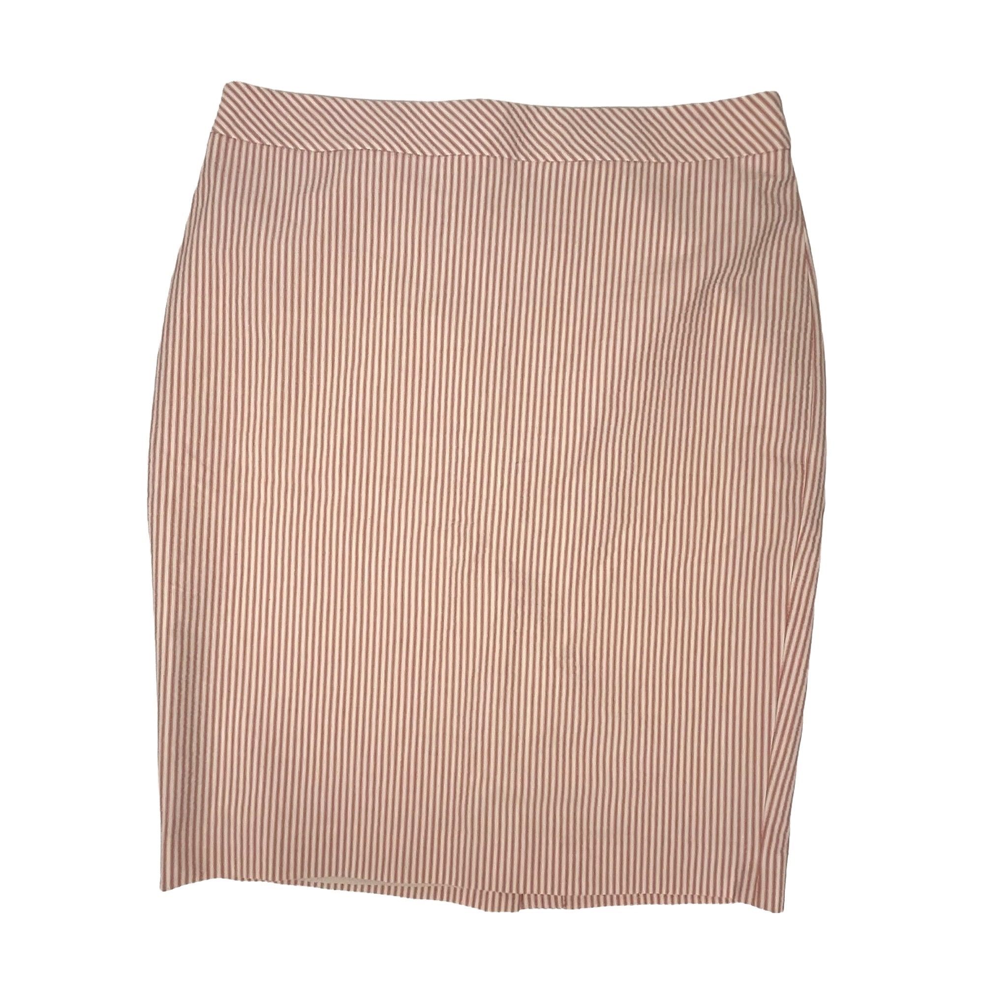 Ann Taylor Women's Pink Seersucker Pencil Skirt Size 8
