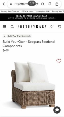 Pottery barn - Seagrass Armless Chair, Gray Wash