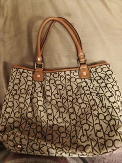 Calvin Klein Monogram Canvas Tote Bag