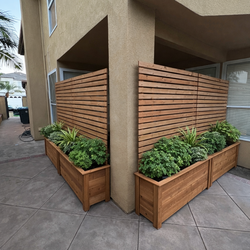 Custom privacy walls, storage bins and planter boxes