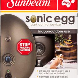 Sunbeam Sonic Egg Bark Control Device - Ultrasonic Training Tool for Dogs