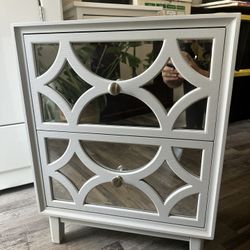 Mirrored Gray Nightstand
