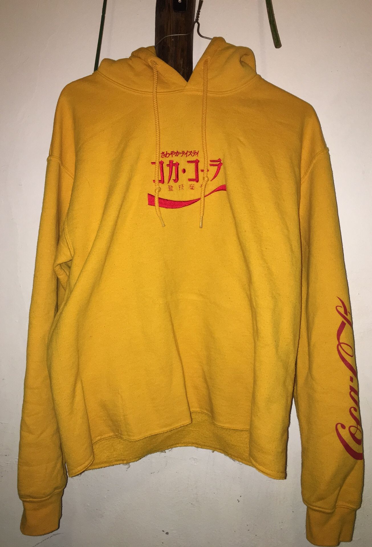 Yellow hoodie Coca Cola sweater