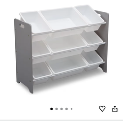 Delta Children MySize 9 Bin Plastic Toy Organizer - Greenguard Gold Certified, Grey