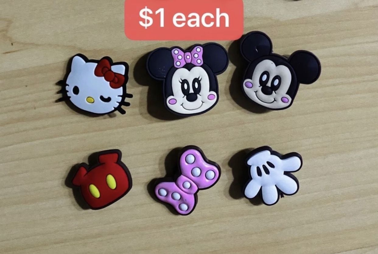 6pcs cute charms for crocs clog Disney Minnie micky daisy Donald Duck