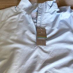 Page & Tuttle Riverbank Pack-N-Go 1/4 zip Windbreaker NWT  Light Blue Unisex $68