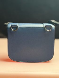 Valentino Garavani Blue Leather Supervee Crossbody Bag With Ruthenium-Finish