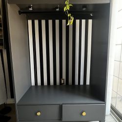 Beautiful Grey 2 Drawer + Wardrobe armoire