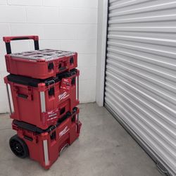Milwaukee PACKOUT 3-Piece Storage Stack (Rolling Box, XL Box & Deep Organizer)
