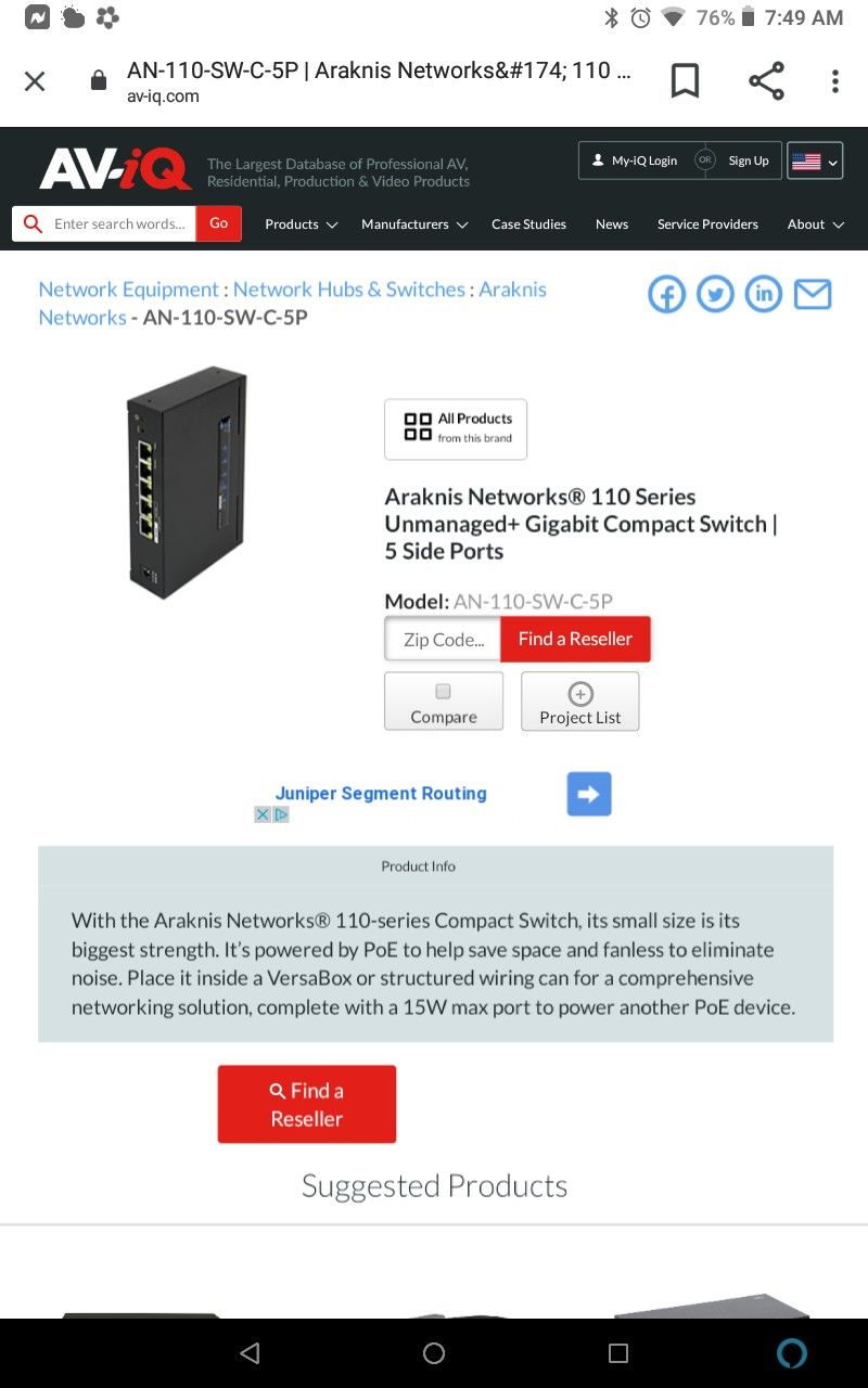 Araknis Model: AN-110-SW-C-5