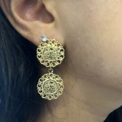 Gold Plated Coin Mexican Earrings 