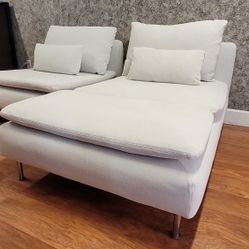 IKEA SÖDERHAMN Sectional, White 3 Seater Sofa With Chase