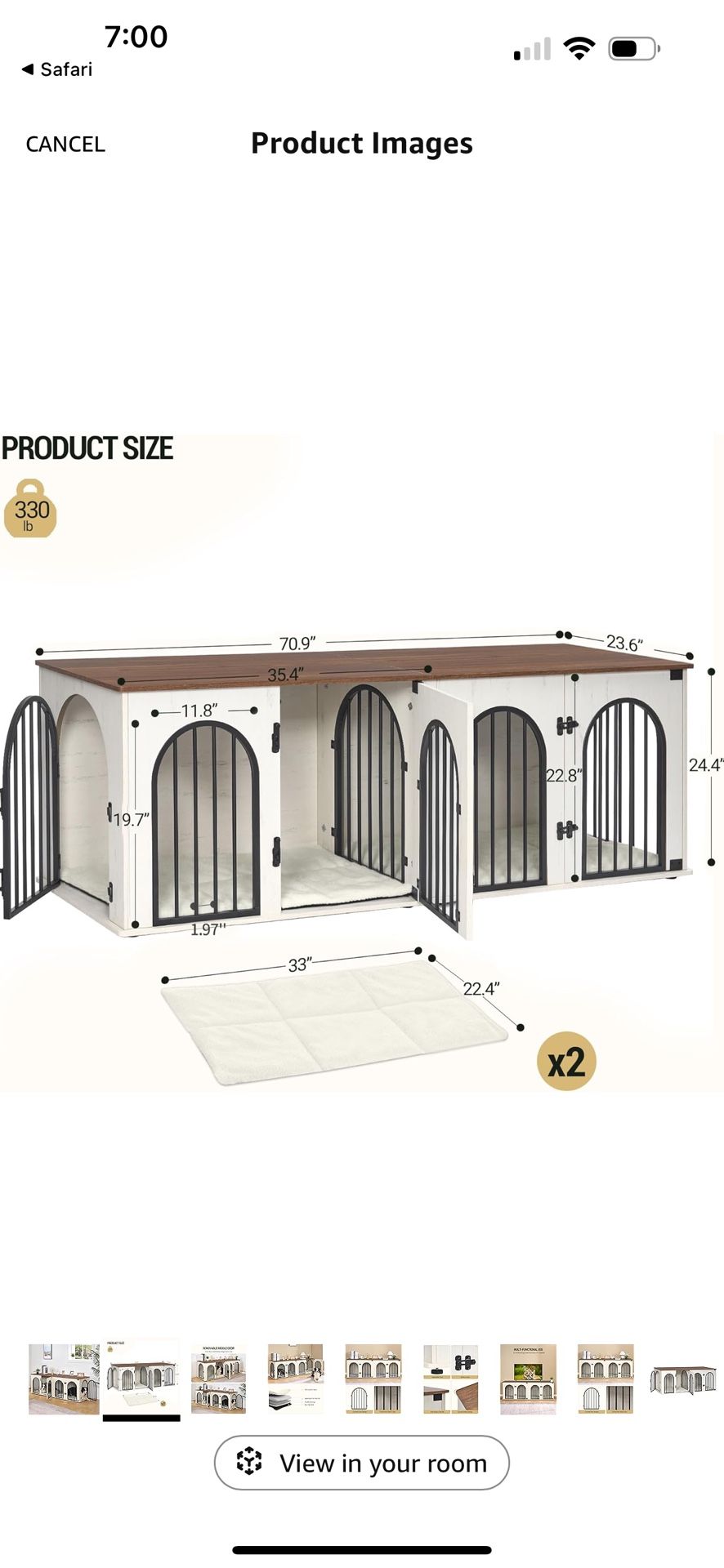 Dog crate furniture dog kennel