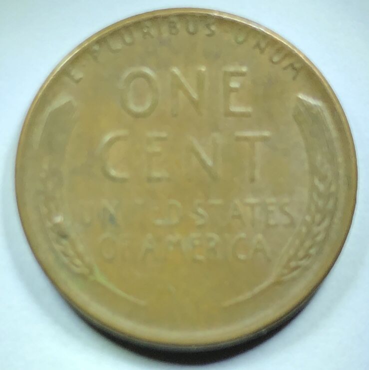 1952 Lincoln Wheat Penny, No Mint Mark, The I & T In United Is Gone Weak Strike