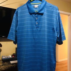 Slazenger Men Golf Shirt, Size L Color Blue Excellent Condition