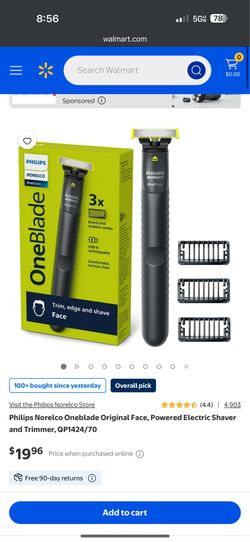 Philips Norelco Oneblade Original Face, Powered Electric Shaver and Trimmer,