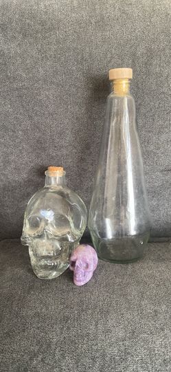 Home Decor/Goods: Decorative Glass Bottles and Amethyst