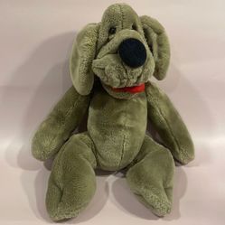 Vintage Wrinkles Plush Puppy Dog Hand Puppet Grey Beige Stuffed Animal Toy 16” 