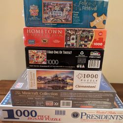New 1000 Piece Jigsaw Puzzles (Several White Mountain) - $10 Each