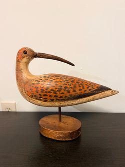 Vintage Hand-Carved Wooden Shorebird Decoy – Sarreid Style